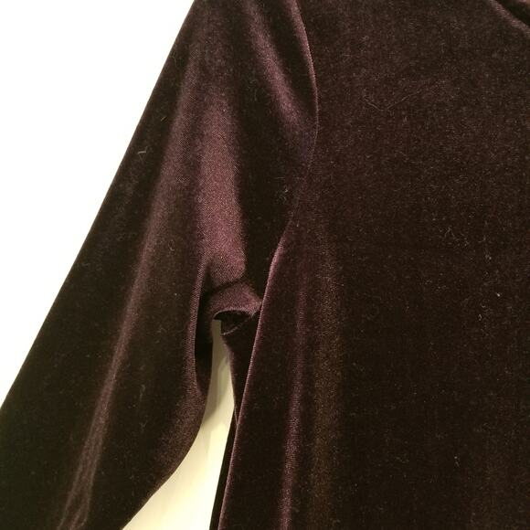 Agnes & Dora Purple Velvet Style Dress Stretch Pockets Size M - Picture 5 of 9